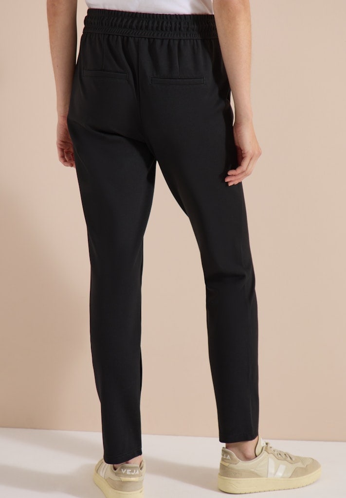 Mid Waist Slim Leg Hose im Casual Fit