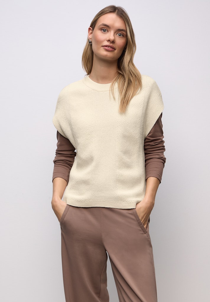 Ärmelloser Chenille Pullover