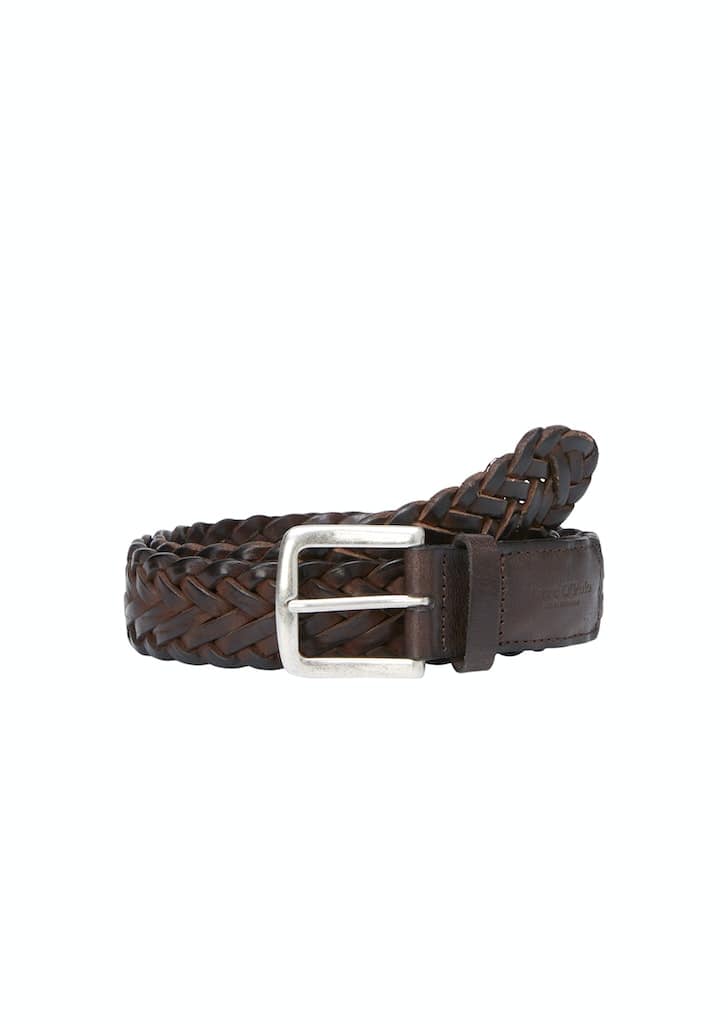 Belt, braided leather, width 3,5 cm