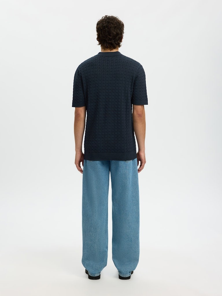 SLHMATTIS SS KNIT NEW CABLE POLO