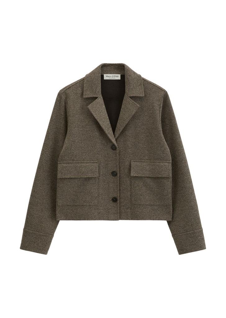 Tweed-Jerseyblazer cropped