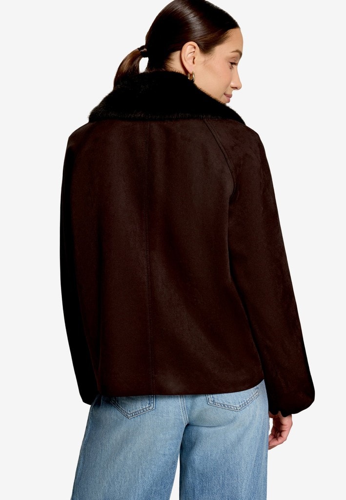 Jacke in Velourslederoptik