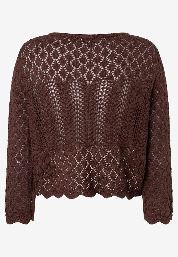 Ajour-Pullover mit 3/4 Arm