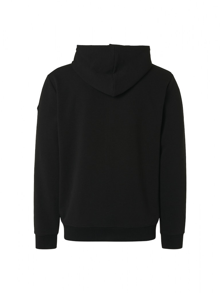 Sweater Hooded Full Zipper Relief Jacquard Stretch