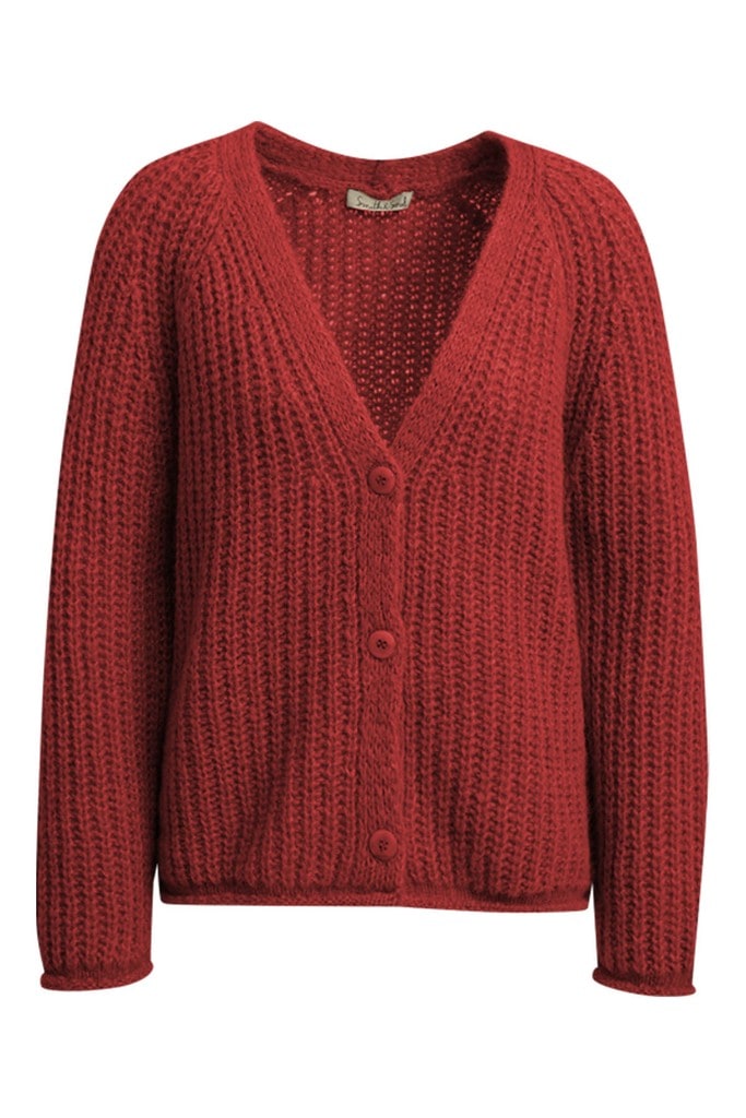 Hairy Raglan V-neck Cardigan