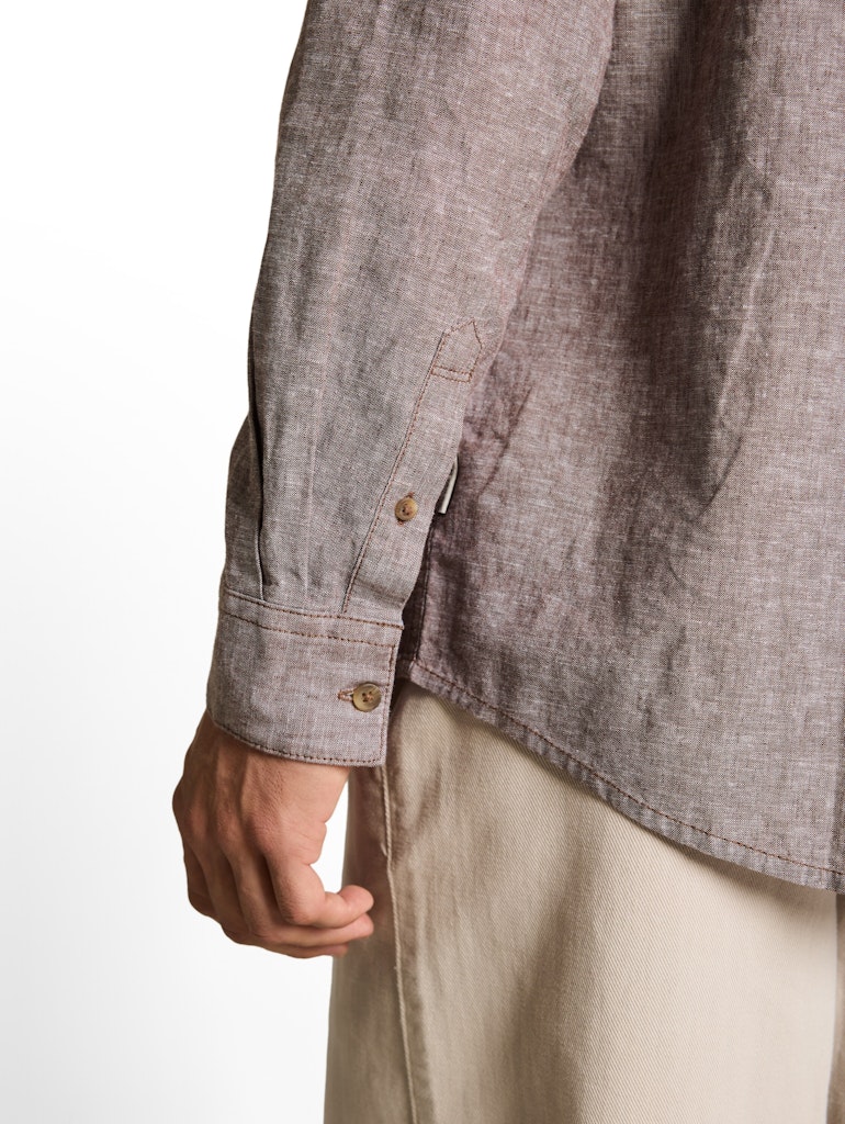 Regular Fit Hemd mit Leinenanteil