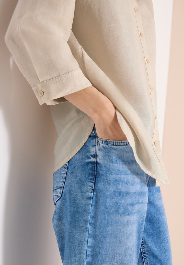 3/4-Arm Bluse aus Leinenmix