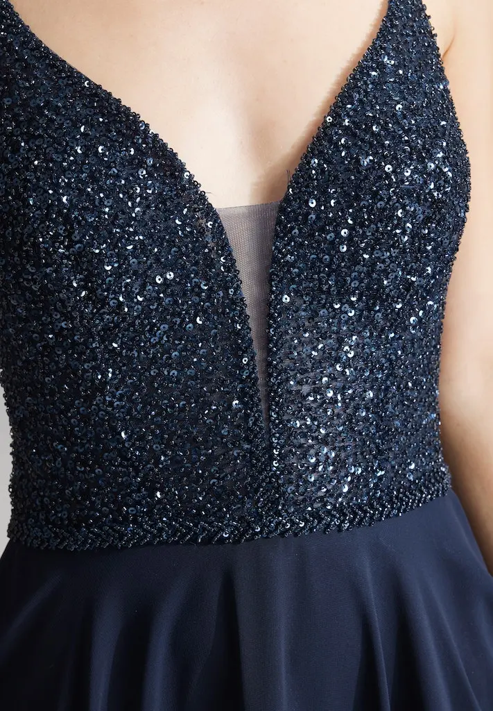 Abendkleid aus Materialmix