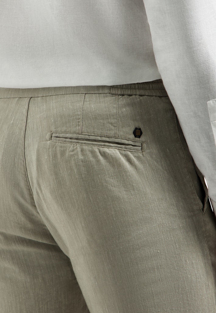 Pants With Linen Yarn Dyed