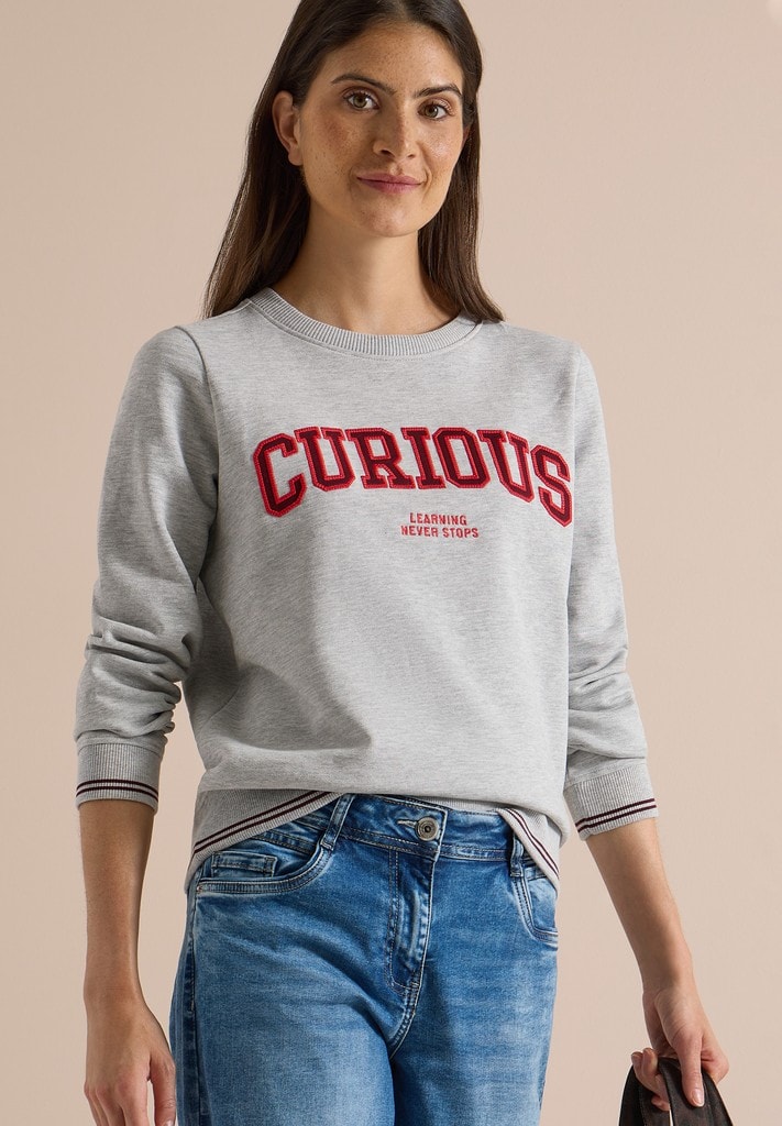 Sweatshirt mit Rundhals und Stickerei