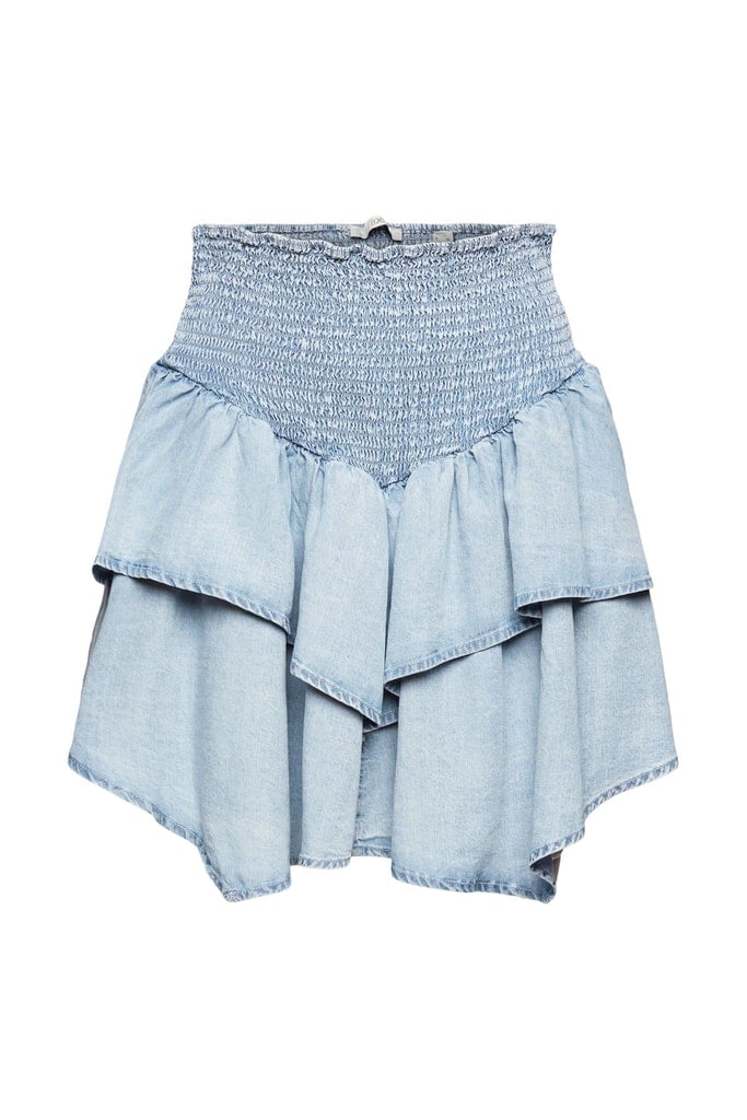 Aus TENCEL™: Minirock in Denimoptik