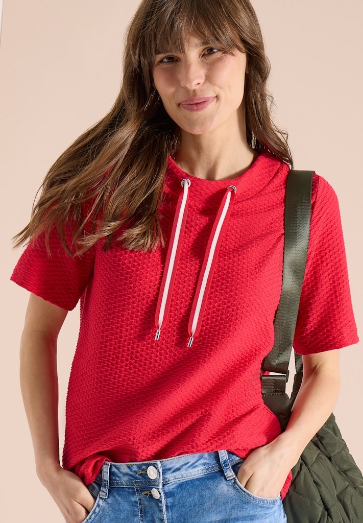 T-Shirt mit Rundhals mit Tunnelzug