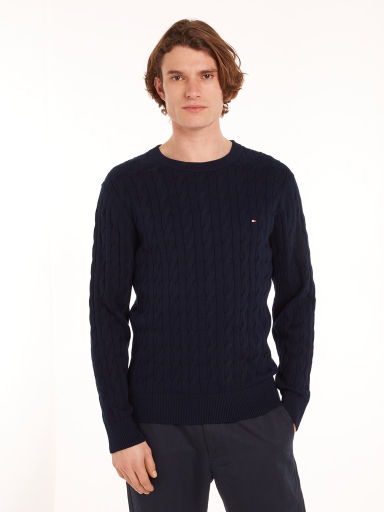 CLASSIC COTTON CABLE CREW NECK