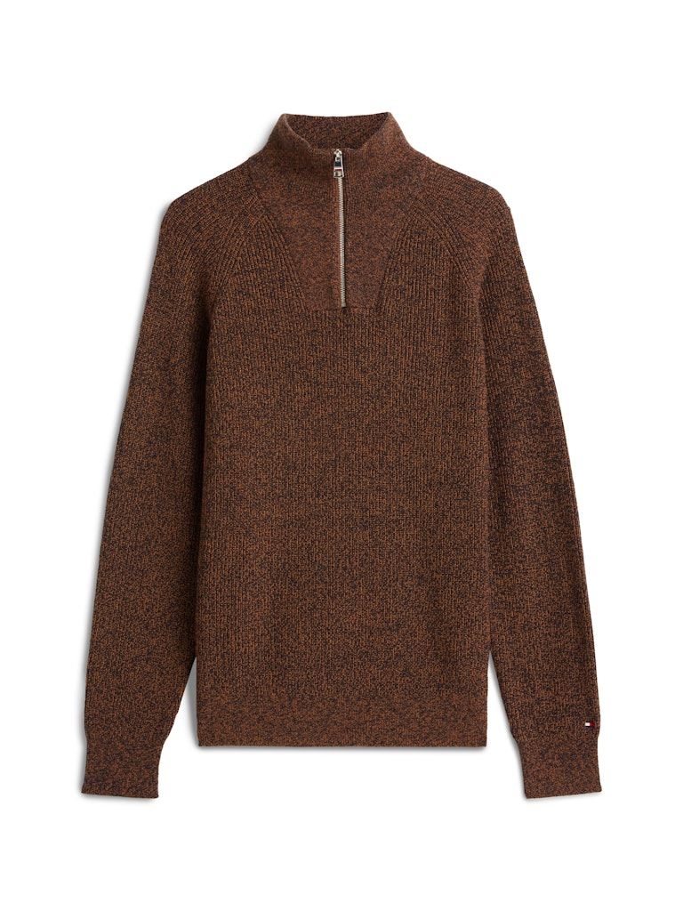 FISHERMAN RIB ZIP MOCK