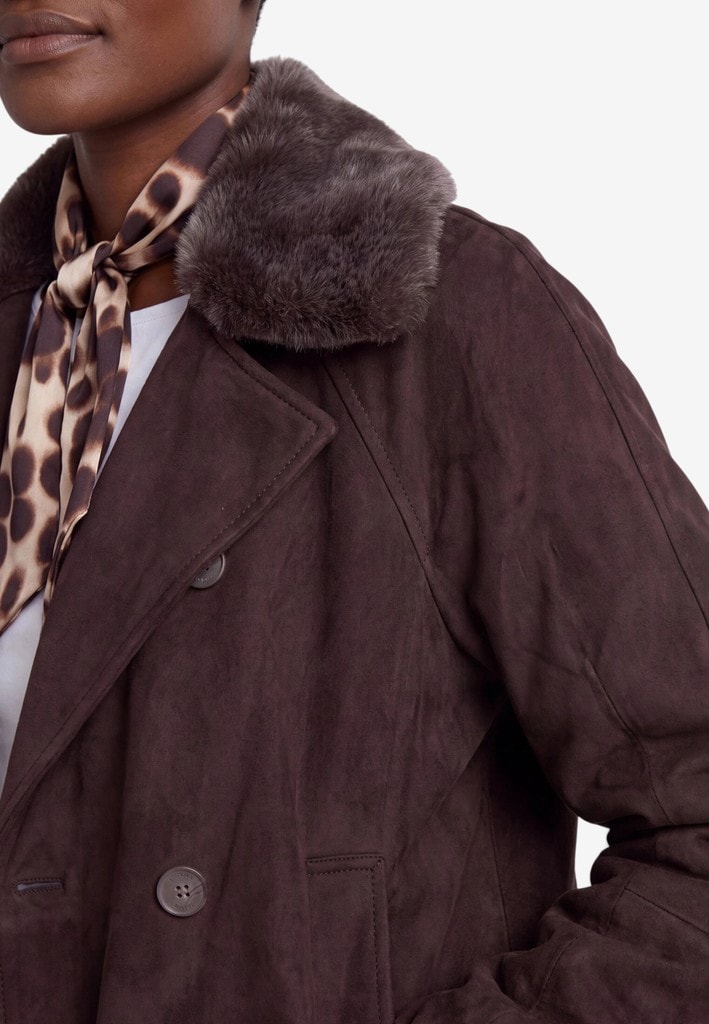 Jacke in Velourslederoptik