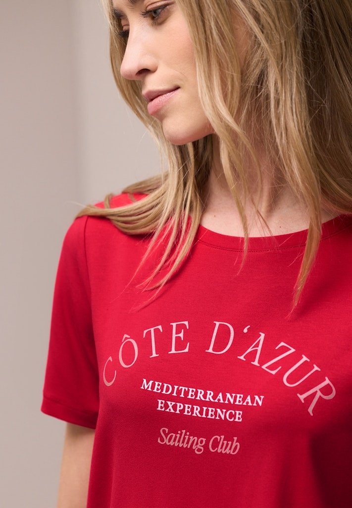 T-Shirt mit Rundhals und Wording