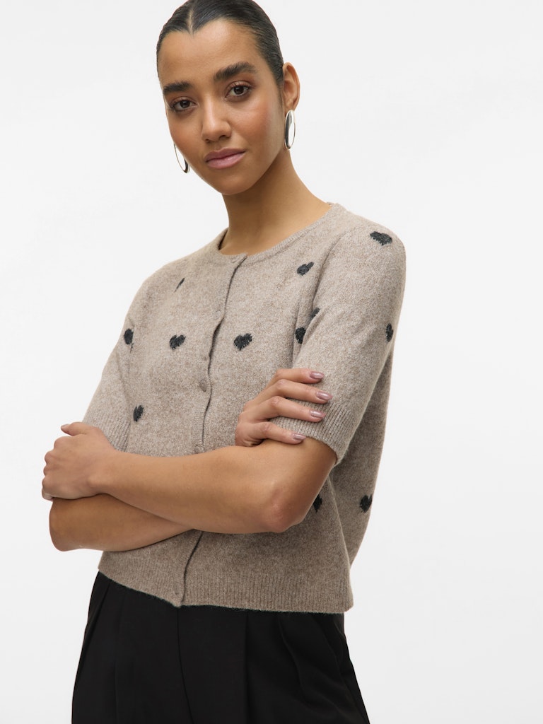 VMDOFFY INTARSIA 2/4 O-NCK CARDIGAN NOOS