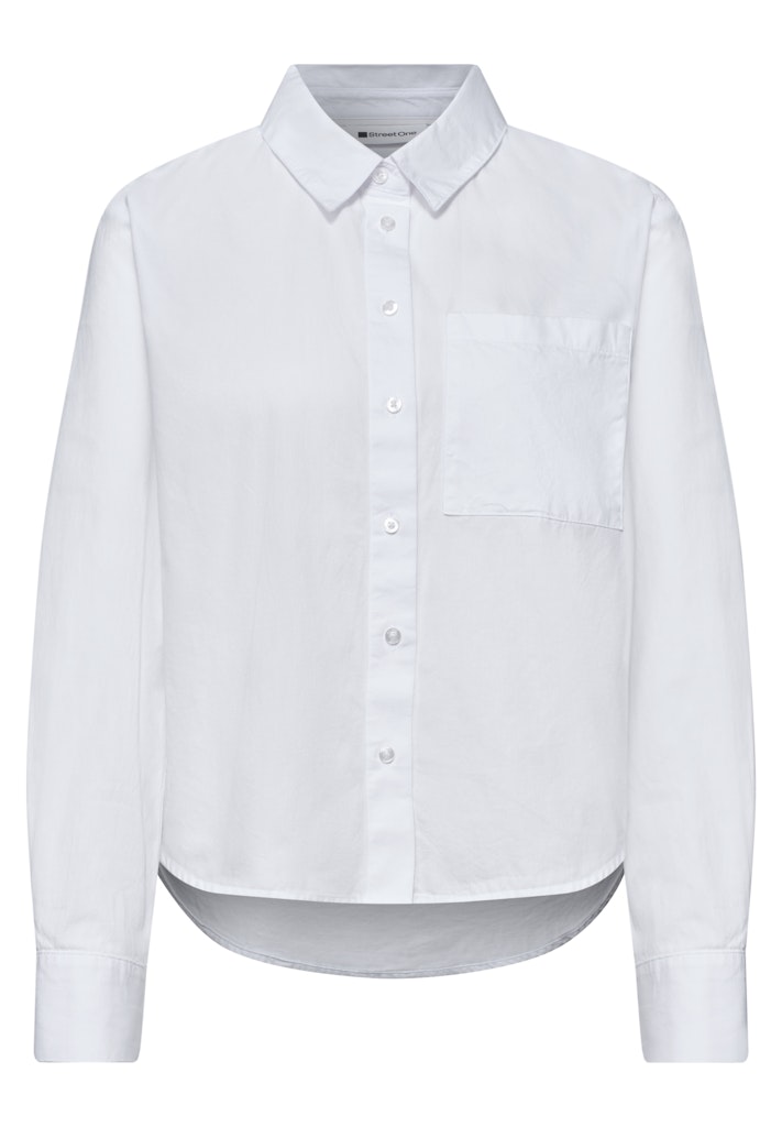 Langarm Bluse mit Hemdkragen aus Twill