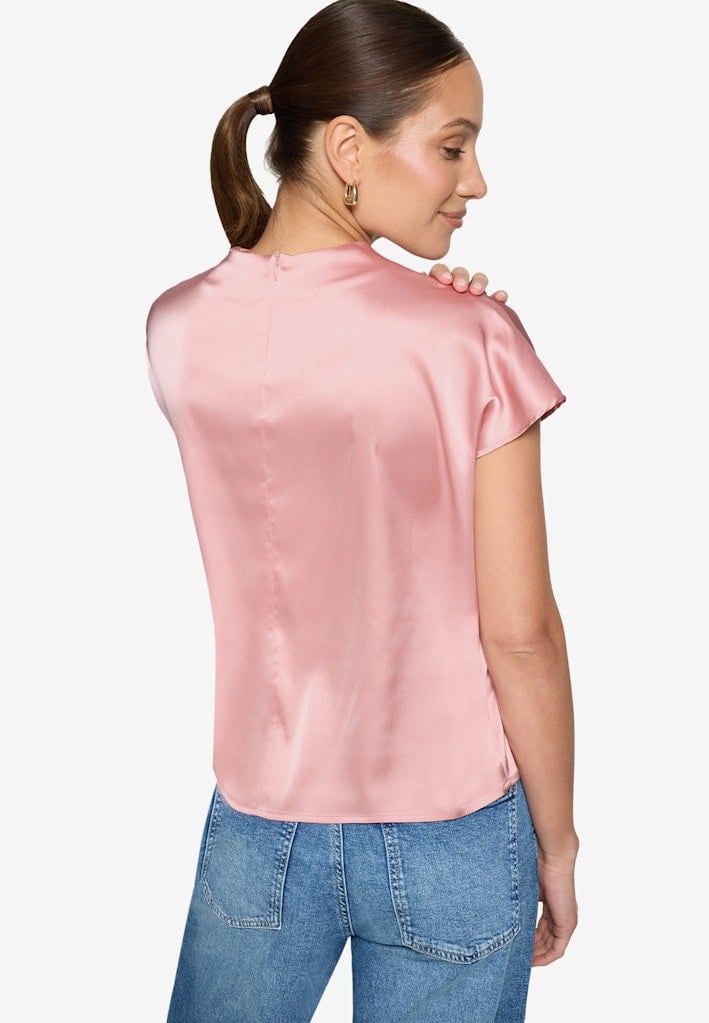 Satinbluse mit Stehkragen