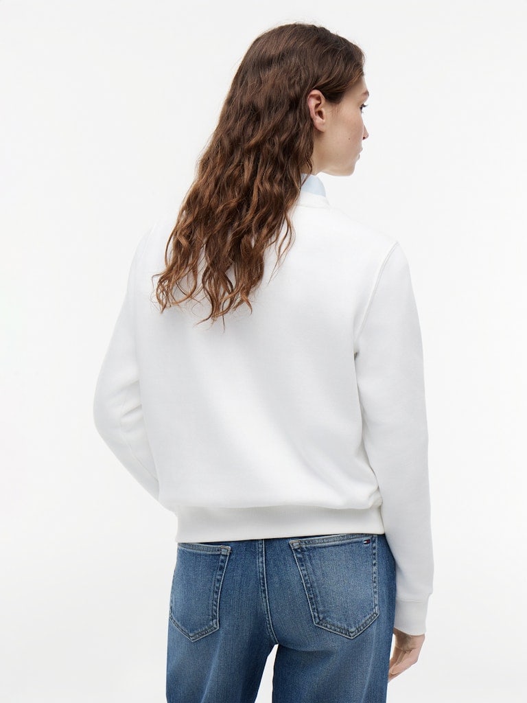 Flag Embroidery Brushed Fleece Sweatshirt