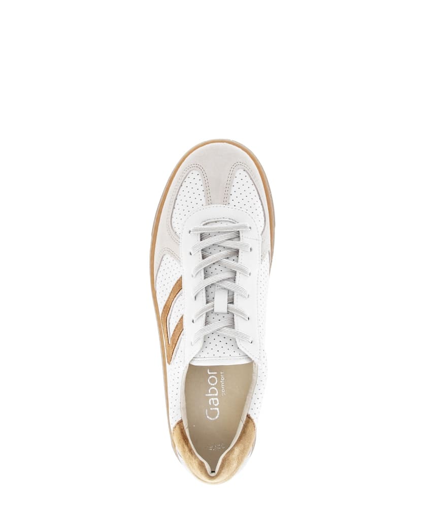 Sneaker low Materialmix Leder weiß