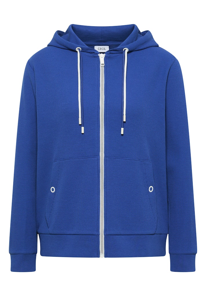 Langarm Jacke mit Kapuze und Struktur