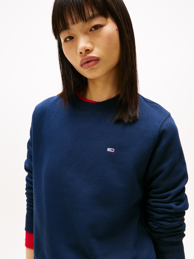 Flag Embroidery Brushed Fleece Sweatshirt
