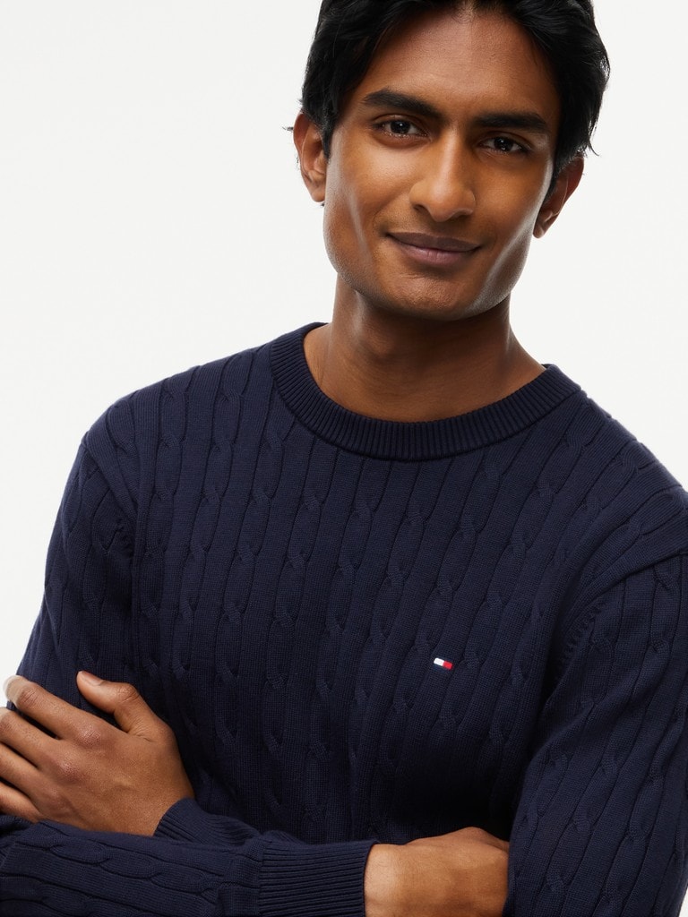 CLASSIC COTTON CABLE CREW NECK