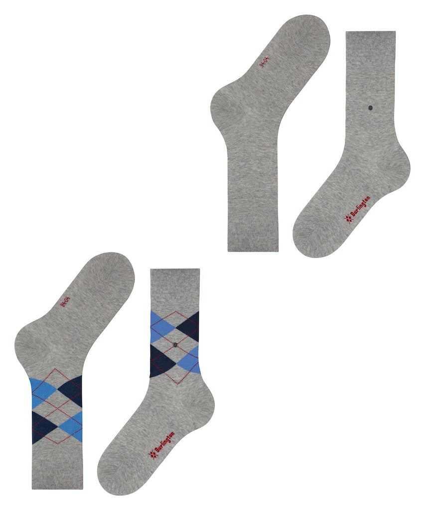 Burlington Everyday Argyle Mix 2-Pack Herren Socken