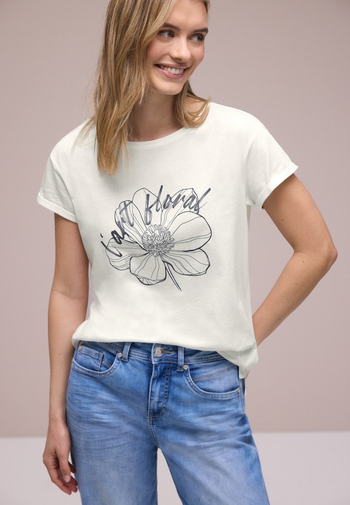 Kurzarm Shirt mit floralem Artwork