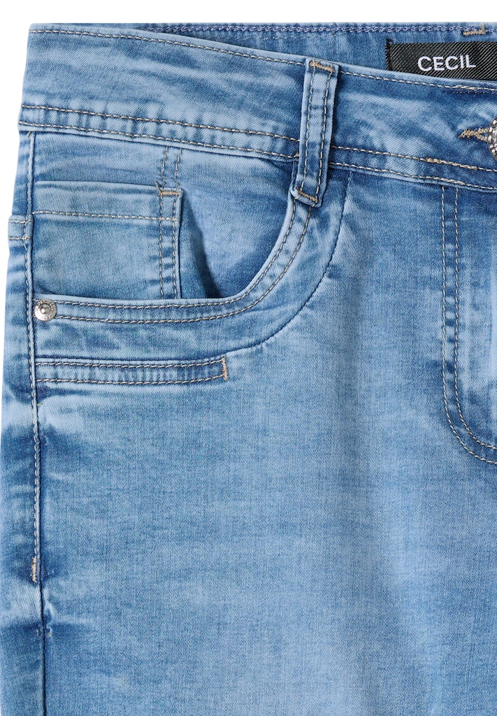 Mid Waist Slim Leg Jeans im Casual Fit