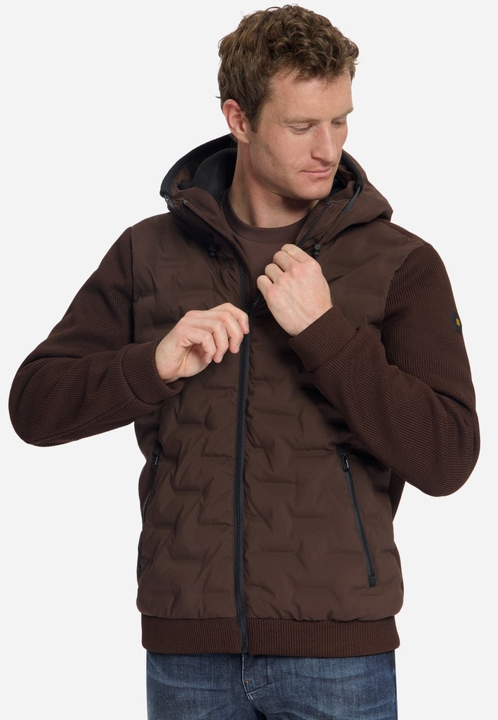 Jacket Short Fit Sealed Hooded Knitted Mix