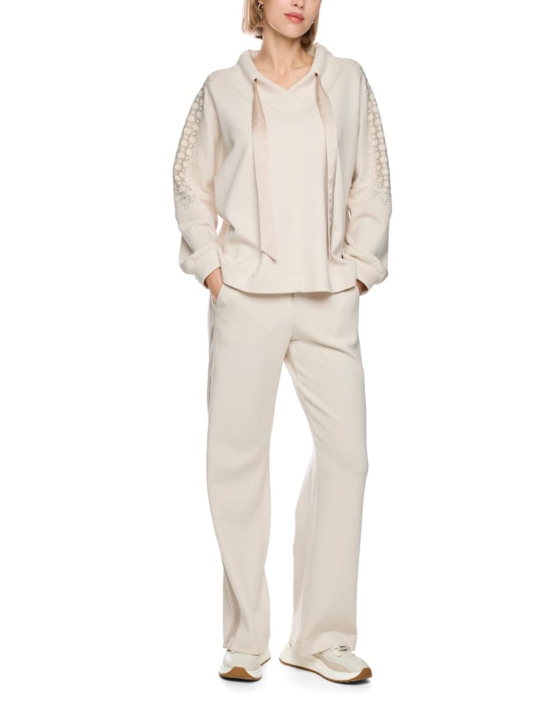Oversize-Sweatshirt mit Hotfix-Steinen