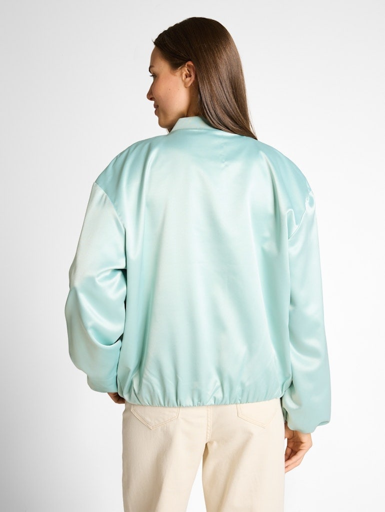 Satin Blouson Jacke mit Bomberkragen