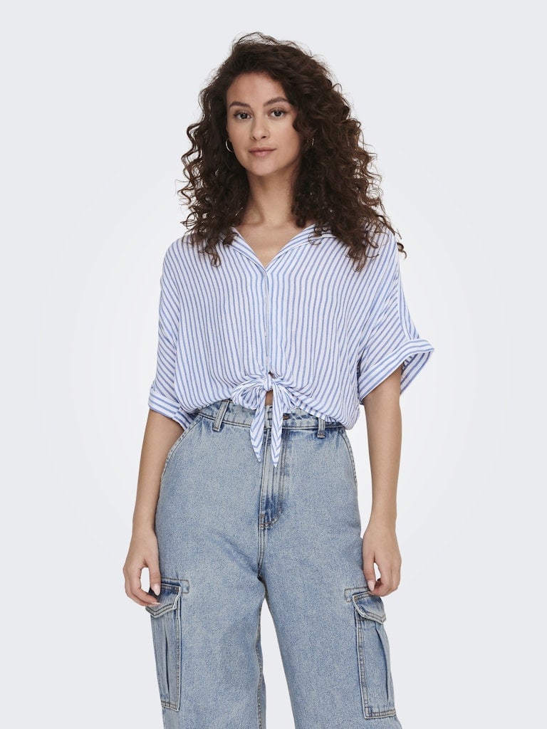 ONLPAULA LIFE S/S TIE SHIRT WVN NOOS
