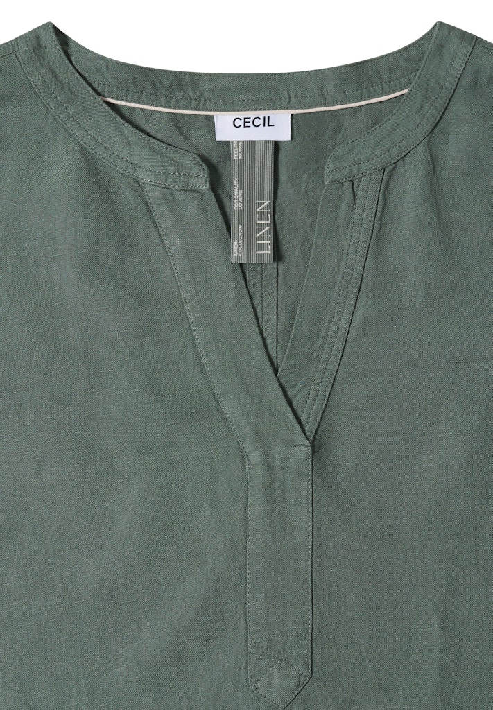 Knielanges Kleid aus Leinenmix