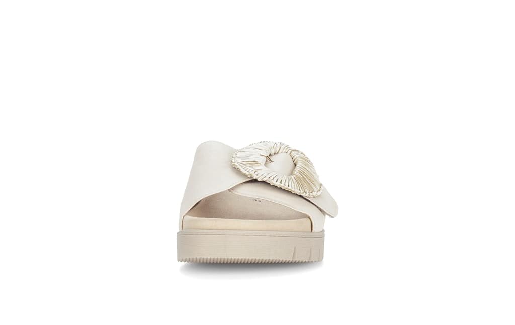 Pantoletten Glattleder beige