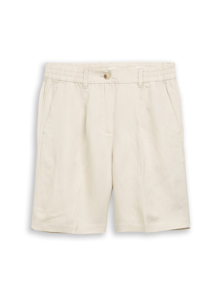 Loose Fit Bermuda Shorts mit Leinenanteil