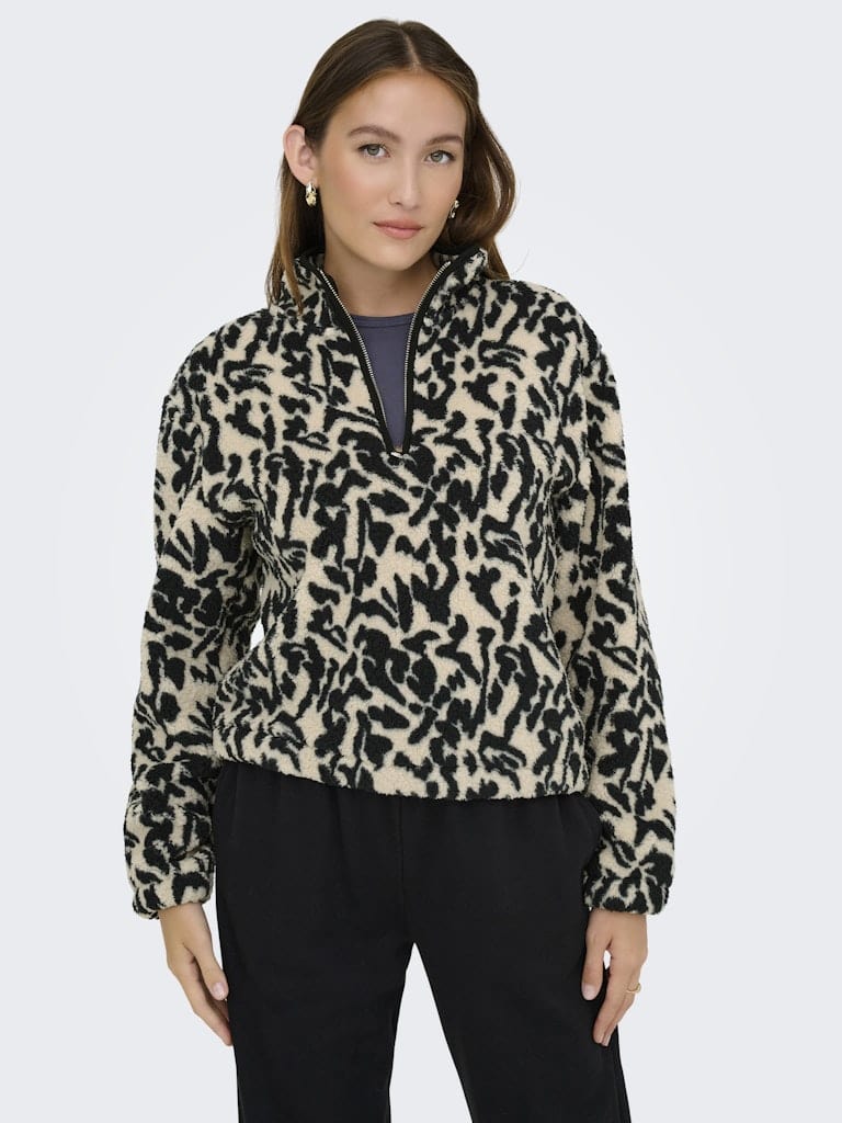 ONLNEW DALLAS L/S HIGHNECK ZIP SWT NOOS