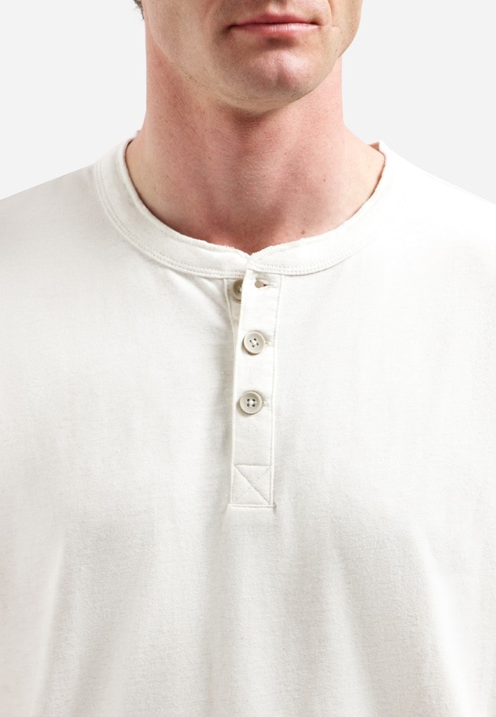 T-Shirt Granddad Half button Melange