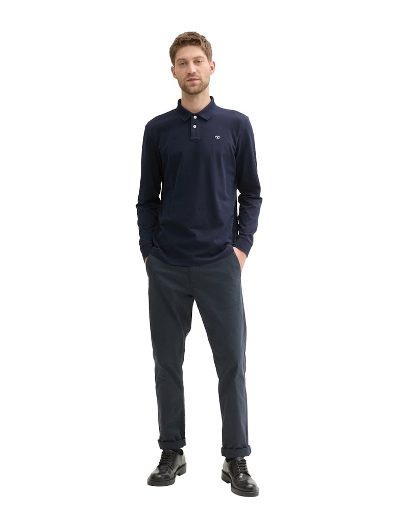 Langarm Piqué Poloshirt