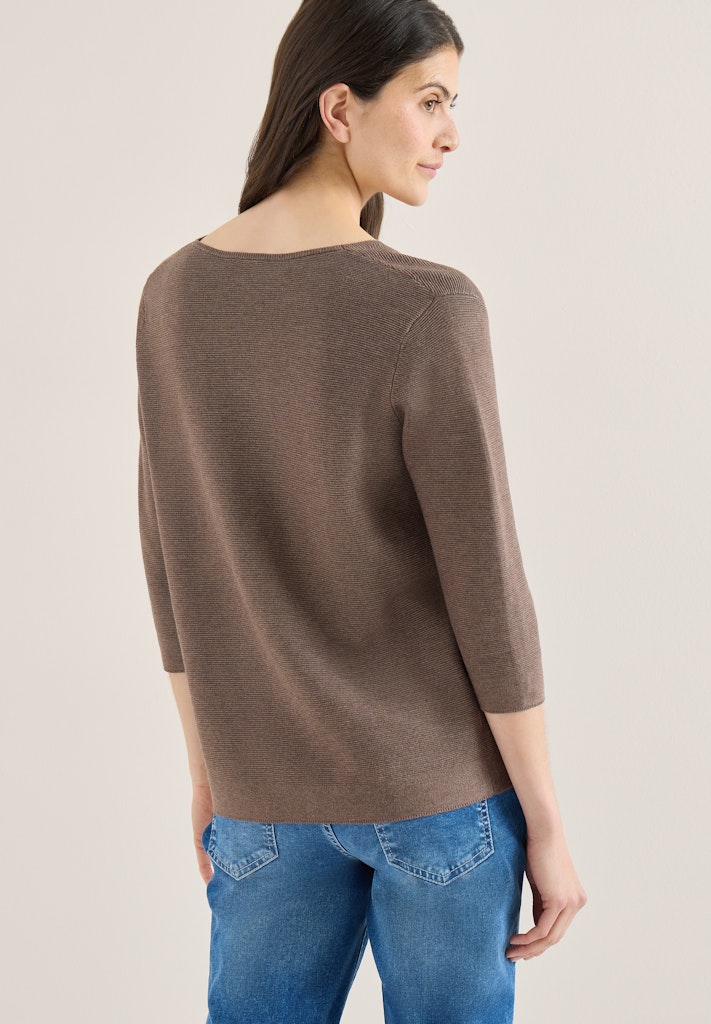 3/4-Arm Pullover mit Struktur