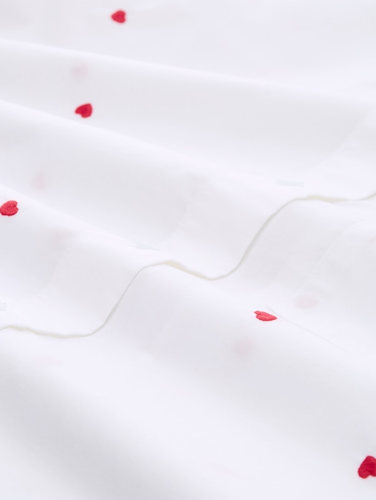 Boxy Fit Hemdbluse mit Stickereien