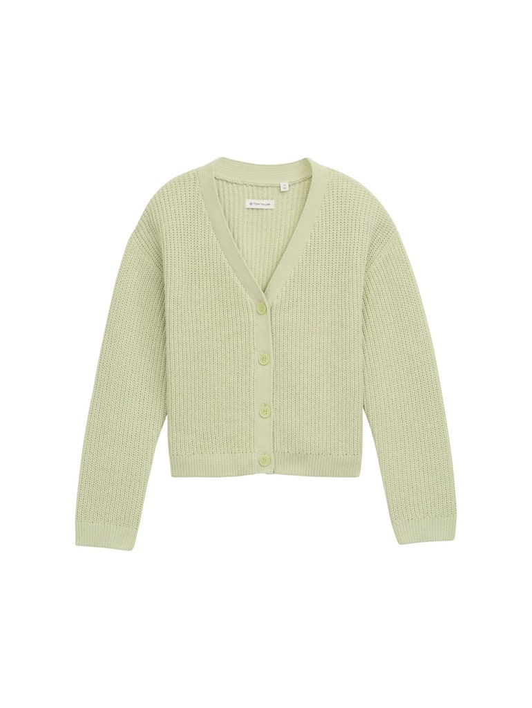 Cropped Cardigan mit V-Ausschnitt