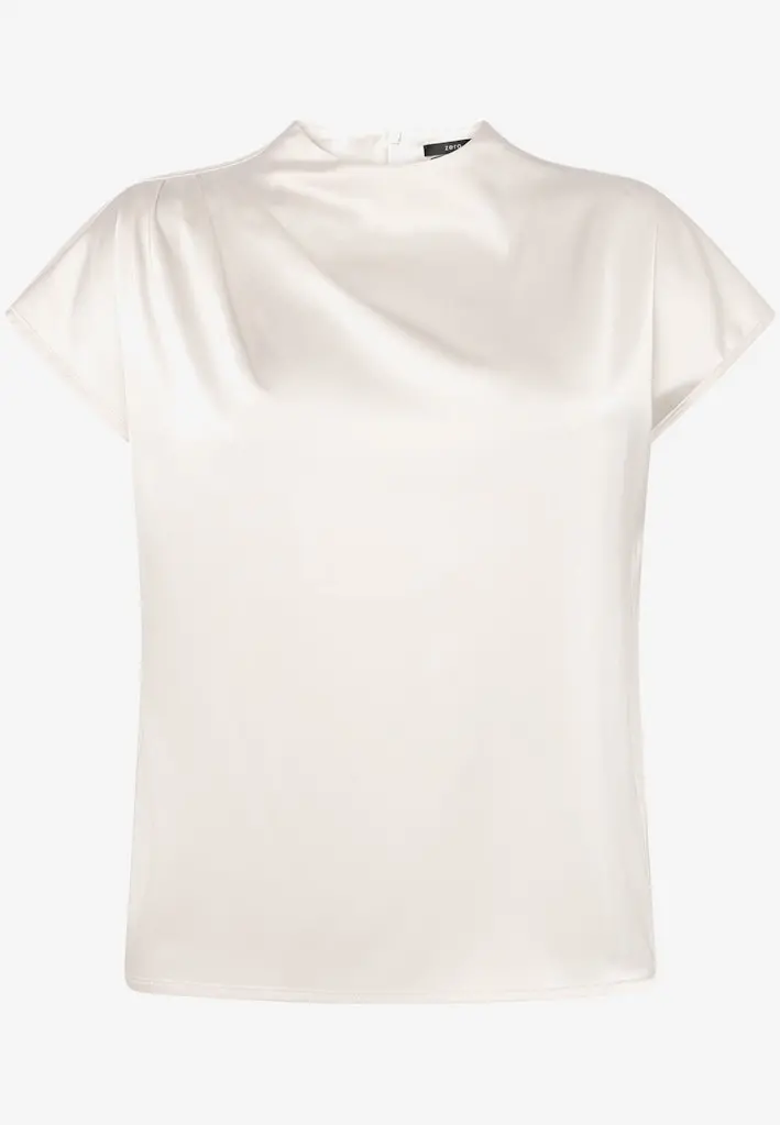 Satinbluse mit Stehkragen