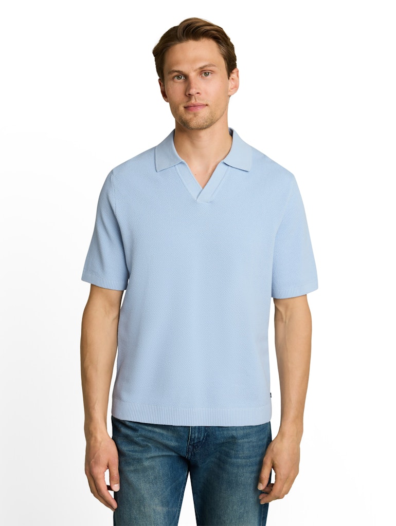 Piqué Strick-Poloshirt aus Baumwolle