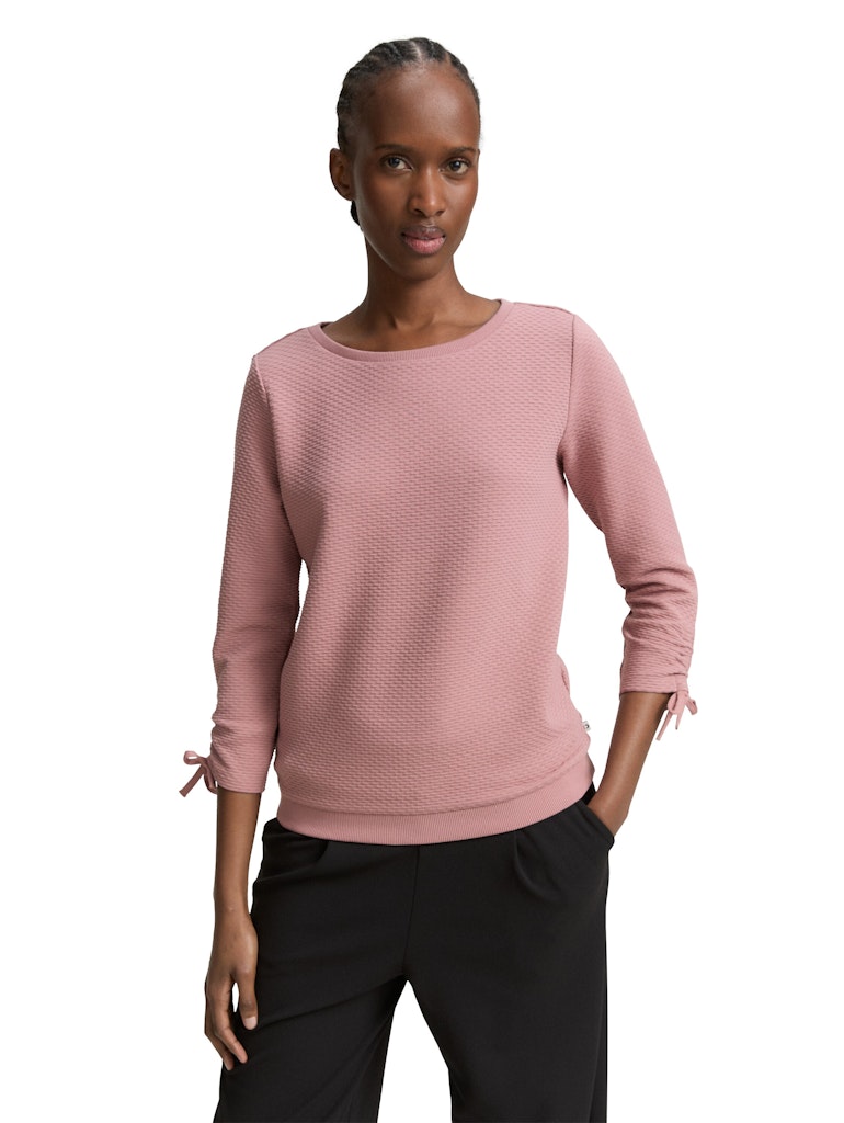 Slim Fit Sweatshirt mit Raffärmeln