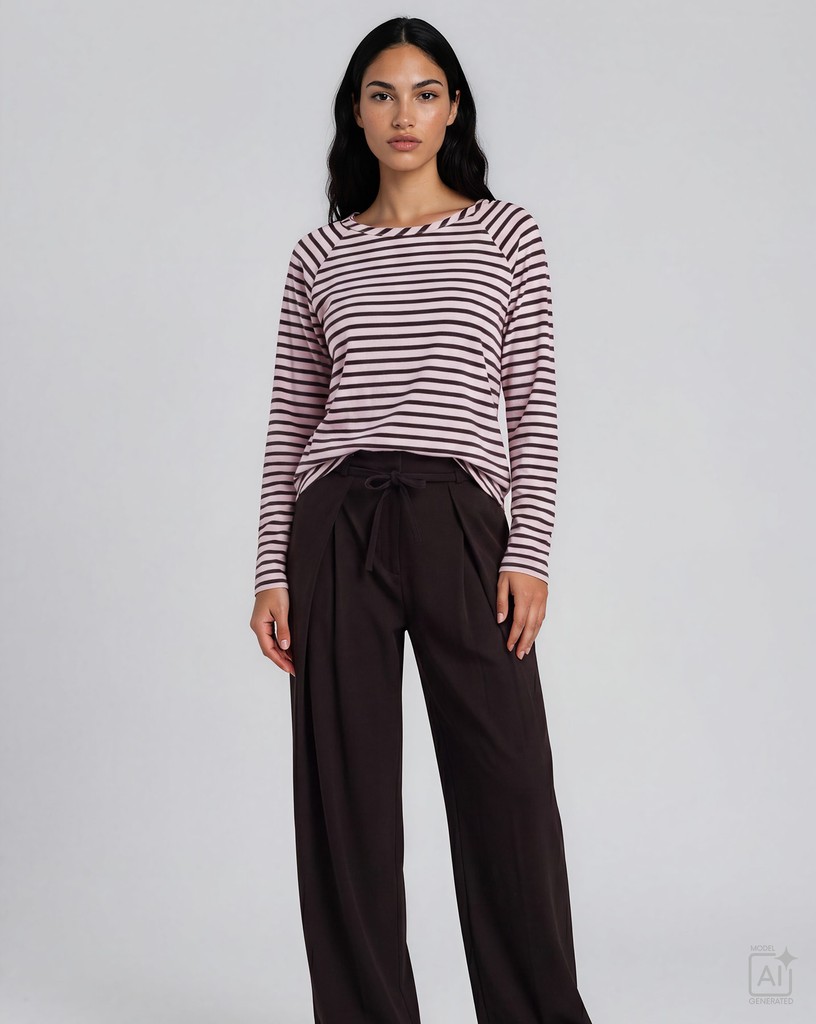 Regular Basic Sweatshirt Raglan Striped