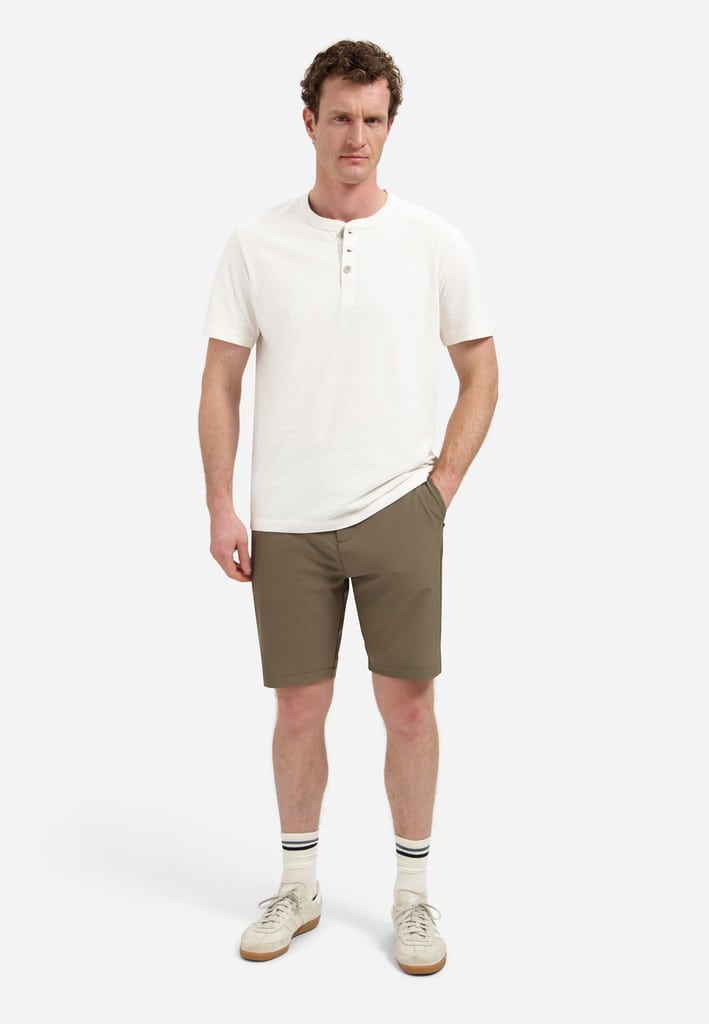 T-Shirt Granddad Half button Melange