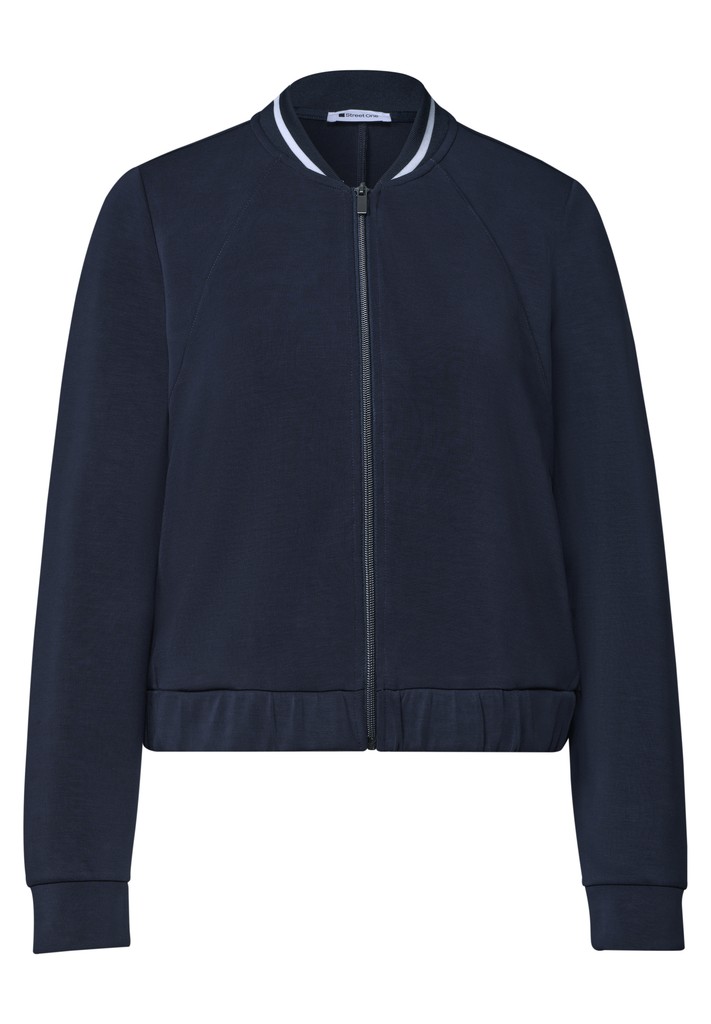 Langarm Jacke im Silk-Look mit Zipper